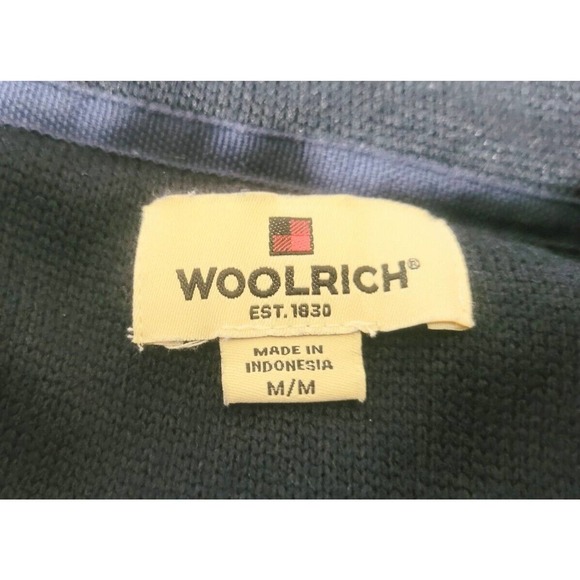Woolrich 1/4 Zip Pullover Sweater Mens Size M Heathered Blue Fleece Knit - Picture 6 of 7